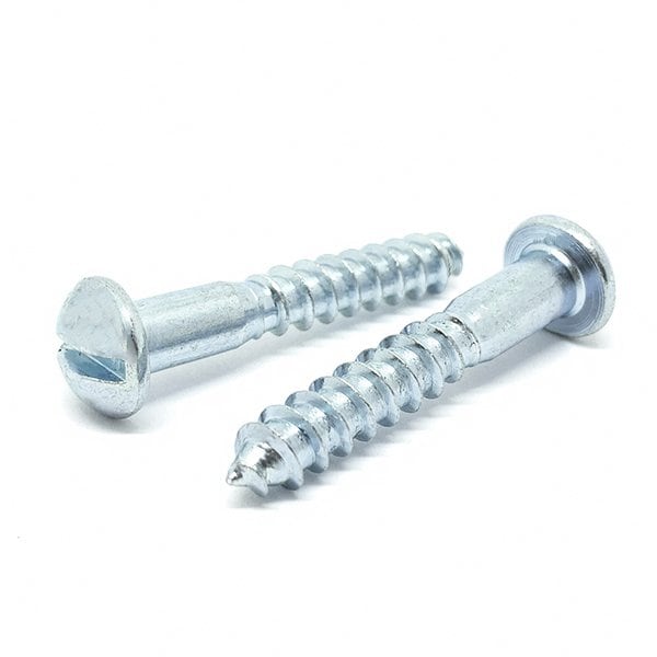 400 Pieces 10x1in Slotted Round Head Wood Screws Zinc